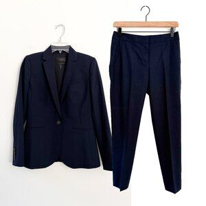 j. crew // favorite set navy blue suit blazer + trouser set // 00